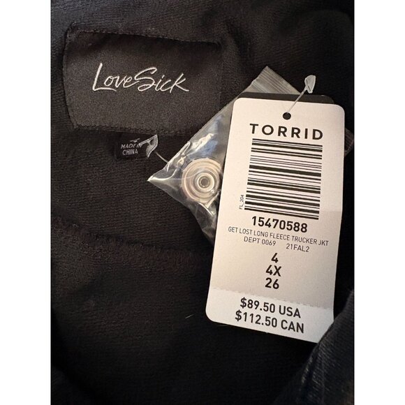 Lovesick +4 Black Washed-Out Get Lost Graphic Button Pockets Long Sleeve Shacket - Picture 6 of 6